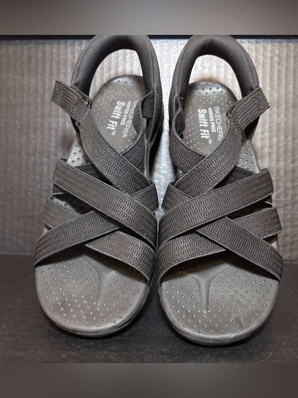 Skechers Women's Black Slip-On Sandals
